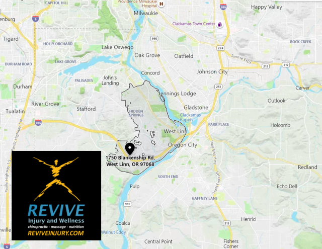 Revive_Injury_Wellness_West_Linn_Chiropractor_Chiropractic_Care_Map_640 Revive Injury and Wellness West Linn OR Service Area Map Chiropractor Chiropractic Care massage therapy cold laser therapy